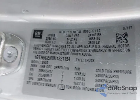 2017 GMC Canyon Sle from USA, damaged, VIN 1GTH5CEN8H1321154